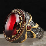Vintage Retro Two Tone Totem Rings for Men