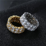 Hip Hop 2 Rows CZ Full Bling Iced Out Ring - ringsuniverse
