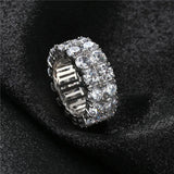 Hip Hop 2 Rows CZ Full Bling Iced Out Ring - ringsuniverse