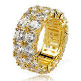 Hip Hop 2 Rows CZ Full Bling Iced Out Ring - ringsuniverse