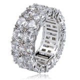 Hip Hop 2 Rows CZ Full Bling Iced Out Ring - ringsuniverse