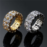 Hip Hop 2 Rows CZ Full Bling Iced Out Ring - ringsuniverse