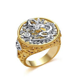 Creative Personality Two-tone Knight Rings for Men - ringsuniverse