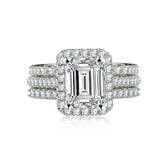 AAA+ Cz Crystals and Diamonds Wedding Engagement Rings set - ringsuniverse
