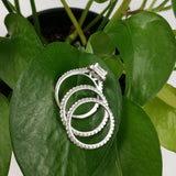 AAA+ Cz Crystals and Diamonds Wedding Engagement Rings set - ringsuniverse