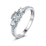 Silver 3 Stone AAAAA Simulated Diamond Eternity Ring - Rings Universe