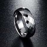 Multi-Faceted High Polished Domed Tungsten Ring - Rings Universe