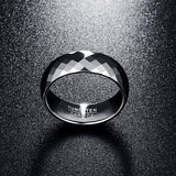 Multi-Faceted High Polished Domed Tungsten Ring - Rings Universe
