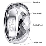 Multi-Faceted High Polished Domed Tungsten Ring - Rings Universe