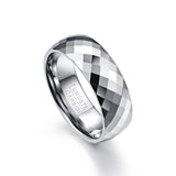 Multi-Faceted High Polished Domed Tungsten Ring - Rings Universe