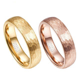 Classic Men Women Rose Gold Geometric Figure Tungsten Steel Wedding Rings - ringsuniverse
