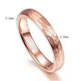 Classic Men Women Rose Gold Geometric Figure Tungsten Steel Wedding Rings - ringsuniverse