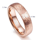 Classic Women and Men Rose Gold Geometric Figure Tungsten Steel Wedding Rings - ringsuniverse
