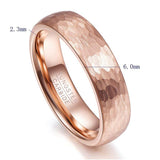 Classic Men Women Rose Gold Geometric Figure Tungsten Steel Wedding Rings - ringsuniverse