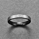 Couples Brushed Finish Dome Matte Black Tungsten Carbide Wedding Rings - ringsuniverse