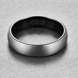Couples Brushed Finish Dome Matte Black Tungsten Carbide Wedding Rings - ringsuniverse
