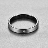 Couples Brushed Finish Dome Matte Black Tungsten Carbide Wedding Rings - ringsuniverse