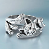 Thai kitten Silver Color Retro Ring - Rings Universe