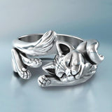 Thai kitten Silver Color Retro Ring - Rings Universe