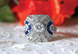 2021 New Design Fashion Silver Unique Blue Crystals Ring - ringsuniverse