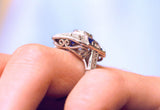 2021 New Design Fashion Silver Unique Blue Crystals Ring - ringsuniverse