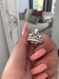 Queen Crown Silver Simulated VVS1 Quality Diamond Engagement Ring - Rings Universe