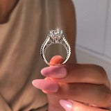 Queen Crown Silver Simulated VVS1 Quality Diamond Engagement Ring - Rings Universe