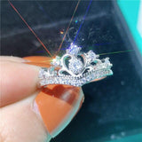 Queen Crown Silver Simulated VVS1 Quality Diamond Engagement Ring - Rings Universe