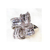 Big Flower Luxury Simulated Diamond Engagement Wedding Ring - ringsuniverse