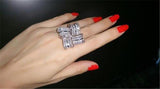 Big Flower Luxury Simulated Diamond Engagement Wedding Ring - ringsuniverse
