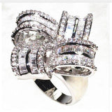 Big Flower Luxury Simulated Diamond Engagement Wedding Ring - ringsuniverse