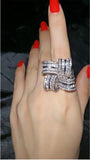 Big Flower Luxury Simulated Diamond Engagement Wedding Ring - ringsuniverse