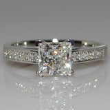 Fashion Silver AAA+ Zircon Diamonds Engagement Wedding Ring - Rings Universe