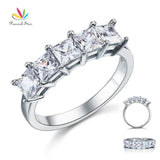 Princess Cut Five Stone 1.25 Ct Lab Diamond Wedding Ring - Rings Universe