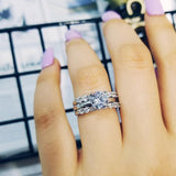 Adorable 2021 New Arrival Silver 3 pieces Ring Set - ringsuniverse