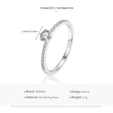 Simple Round Clear AAA+ Cubic Zirconia Diamonds Jewelry Ring - Rings Universe