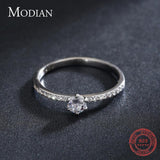 Simple Round Clear AAA+ Cubic Zirconia Diamonds Jewelry Ring - Rings Universe