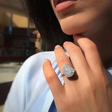 2021 New Luxury Pear Cut Silver Jewelry Ring - ringsuniverse