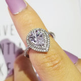 2021 New Luxury Pear Cut Silver Jewelry Ring - ringsuniverse