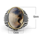 New Authentic Silver Antique Blue Zircon Agate Ring - Rings Universe