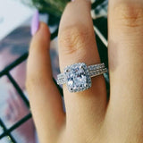 2021 New Silver Cushion Cut Jewelry Ring Sets - ringsuniverse