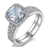2021 New Silver Cushion Cut Jewelry Ring Sets - ringsuniverse