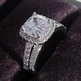 2021 New Silver Cushion Cut Jewelry Ring Sets - ringsuniverse