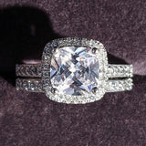 2021 New Silver Cushion Cut Jewelry Ring Sets - ringsuniverse