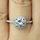 2021 New Luxury Cushion Cut Silver AAA Cz ring - ringsuniverse