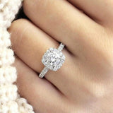 2021 New Luxury Cushion Cut Silver AAA Cz ring - ringsuniverse
