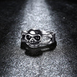 Heavy Skull Metal Gun Black Punk Ring - ringsuniverse