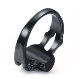 Heavy Skull Metal Gun Black Punk Ring - ringsuniverse