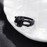 Heavy Skull Metal Gun Black Punk Ring - ringsuniverse