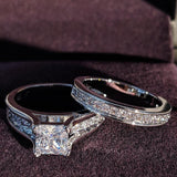 Excellent Silver AAA CZ Diamonds Fine Jewelry Ring Set - ringsuniverse